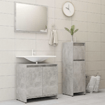 Set Mobili da Bagno 3 pz Grigio Cemento in Truciolato