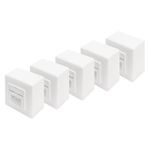 Digitus CAT 6, Cl. E presa energia RJ-45 Bianco (DIGITUS CAT 6 WALL OUTLET - CLASS E FINERY 5 PACK IN)