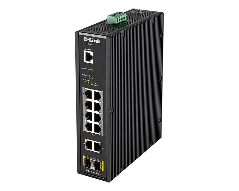 D-Link-DIS-200G-12PS-switch-di-rete-Gestito-L2-Gigabit-Ethernet--10-100-1000--Supporto-Power-over-Ethernet--PoE--Nero