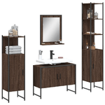 vidaXL Set Mobili da Bagno 4 pz Rovere Marrone in Legno Multistrato