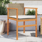 vidaXL Sedie Giardino con Cuscini 2 pz Beige Polyrattan Legno Massello