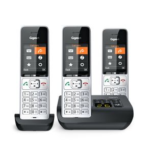 Gigaset COMFORT 500A Trio Telefono analogico/DECT Identificatore di chiamata Nero, Argento