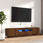 Set Mobili TV 2pz con Luci LED Rovere Marrone Legno ingegnerizzato