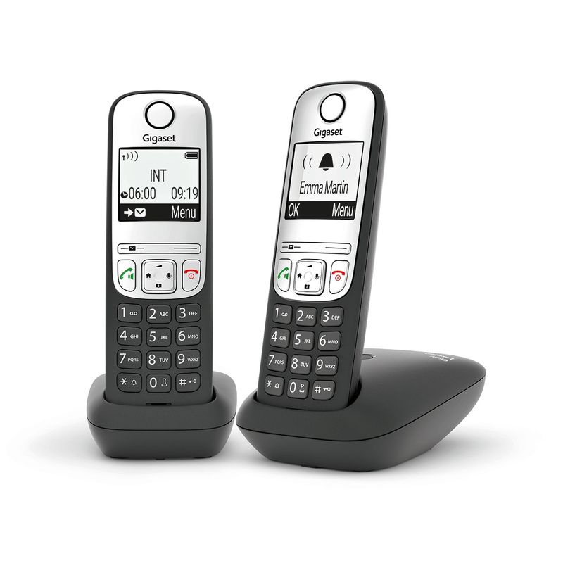 Gigaset-A690A-Duo-Telefono-analogico-DECT-Identificatore-di-chiamata-Nero