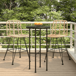 Sgabelli da Bar 2 pz 45x56x103,5 cm Rattan PE e Acciaio