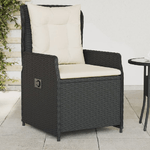 vidaXL Sedie da Giardino Reclinabili 2 pz Nere in Polyrattan