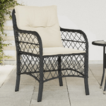 vidaXL Sedie da Giardino con Cuscini 2 pz Nere in Polyrattan