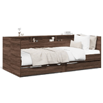 vidaXL Divano Letto con Cassetti Rovere Marrone 75x190 cm Multistrato