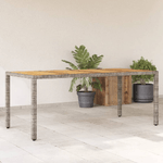 vidaXL Tavolo Giardino Piano Legno Acacia Grigio 190x90x75 Polyrattan