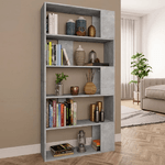 vidaXL Libreria/Divisorio Grigio Cemento 80x24x159 cm in Truciolato