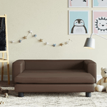 vidaXL Divano Bambini con Poggiapiedi Marrone 100x50x30 cm Similpelle