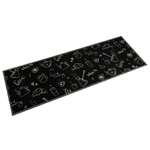 vidaXL Tappeto da Cucina Lavabile Nero Mattutino 60x180 cm in Velluto