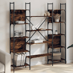 vidaXL Libreria Rovere Fumo 155,5x24x166,5 cm in Legno ingegnerizzato