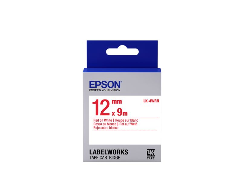 Epson-Nastro-fondo-Standard-Bianco-per-testo-Rosso-12-9-LK-4WRN