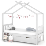 vidaXL Giroletto Bambini con Cassetto Bianco Pino Massello 80x160 cm