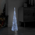 Piramide Decorativa Cono Luce LED Acrilico Bianco Freddo 90 cm