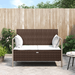 vidaXL Panca da Giardino a 2 Posti con Cuscini in Polyrattan Marrone