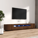 Set Mobili TV 3pz con Luci LED Rovere Marrone Legno ingegnerizzato