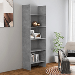 vidaXL Libreria Grigio Cemento 60x35x180 cm in Truciolato