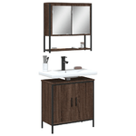 vidaXL Set Mobili da Bagno 2 pz Rovere Marrone in Legno Multistrato