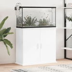 vidaXL Supporto Acquario 81x36x73cm in Legno ingegnerizzato Bianco Lucido