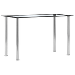 vidaXL Tavolo da Pranzo Nero e Trasparente 120x60x75cm Vetro Temperato