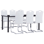 vidaXL Set Sala da Pranzo 7 pz in Similpelle Bianco