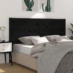 vidaXL Testiera per Letto Nera 126x4x100 cm in Legno Massello di Pino