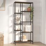 vidaXL Scaffale per Libri 80x30x180 cm Acciaio e Legno ingegnerizzato