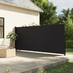 vidaXL Tenda da Sole Laterale Retrattile Nera 160x600 cm