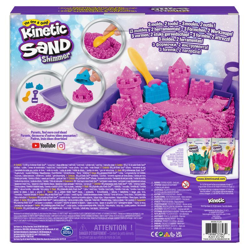 Kinetic-Sand--Castello-di-Sabbia-Shimmer---Sabbia-cinetica-454gr---Sabbia-magica---Sabbia-colorata-glitterata-rosa---3-accessori-e-vaschetta-inclus