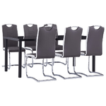 vidaXL Set Sala da Pranzo 7 pz in Similpelle Grigio