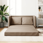 Divano Letto da Terra 2 in 1 Cappuccino 112x174x55cm Similpelle