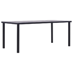 vidaXL Tavolo da Pranzo Nero e Grigio Cemento 200x100x75 cm in MDF