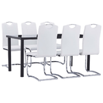 vidaXL Set Sala da Pranzo 7 pz in Similpelle Bianco