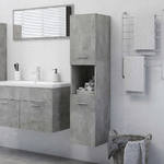 vidaXL Armadio da Bagno Grigio Cemento 30x30x130 cm in Truciolato