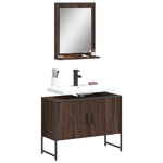 vidaXL Set Mobili da Bagno 2 pz Rovere Marrone in Legno Multistrato