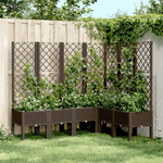 vidaXL Fioriera Giardino con Graticcio Marrone 160x120x142 cm in PP