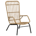 vidaXL Sedia da Giardino in Polyrattan Marrone Chiaro