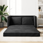 Divano Letto da Terra 2 in 1 Nero 122x204x55 cm Velluto