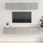 vidaXL Set di Mobili Porta TV 5 pz Grigio Cemento in Legno ingegnerizzato