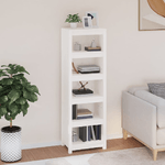 vidaXL Libreria Bianca 50x35x154 cm in Legno Massello di Pino