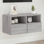 Mobile TV a Parete Grigio Sonoma 60x30x30 cm Legno ingegnerizzato