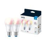 WiZ-Lampadina-Smart-Dimmerabile-Luce-Bianca-o-Colorata-Attacco-E27-60W-Goccia-2Pezzi