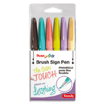 PENTEL Pennarello Brush Trendy Sign Pen - colori assortiti - Pentel - conf. 6 pezzi