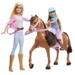 Mattel Barbie e Stacie Sorelle a Cavallo playset con cavallo e sella da 2, Con completi da equitazione