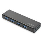 Ednet 85155 hub di interfaccia USB 3.2 Gen 1 (3.1 Gen 1) Micro-B 5000 Mbit/s Nero