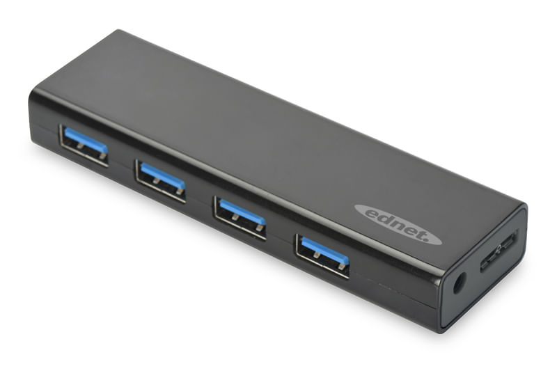 Ednet-85155-hub-di-interfaccia-USB-3.2-Gen-1--3.1-Gen-1--Micro-B-5000-Mbit-s-Nero