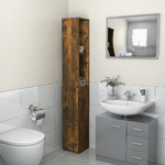 Armadietto Bagno Rovere Fumo 25x25x170 cm Legno Ingegnerizzato