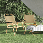 Sedie da Campeggio 2 pz Beige 54x55x78 cm Tessuto Oxford